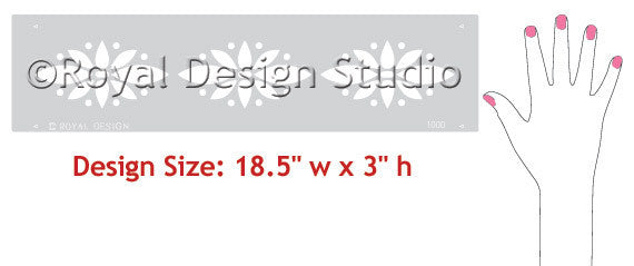 Simple Floral Wall Stencil Border