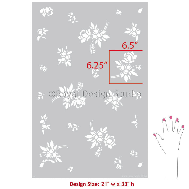 Field Flowers Wall Stencil