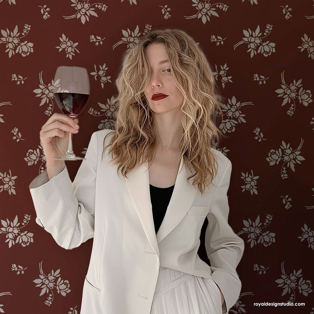 Field Flowers Wall Stencil