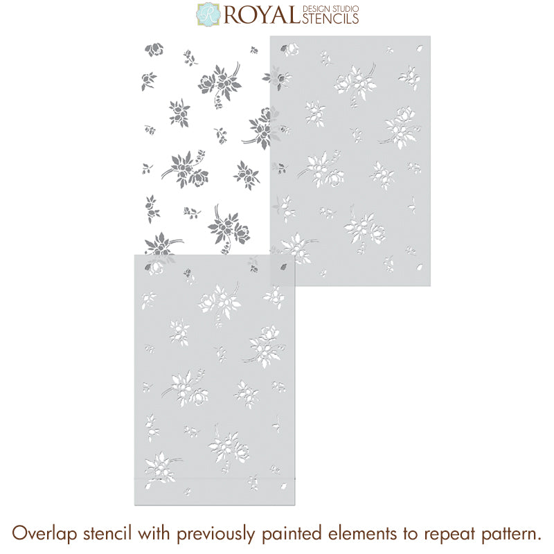 Field Flowers Wall Stencil