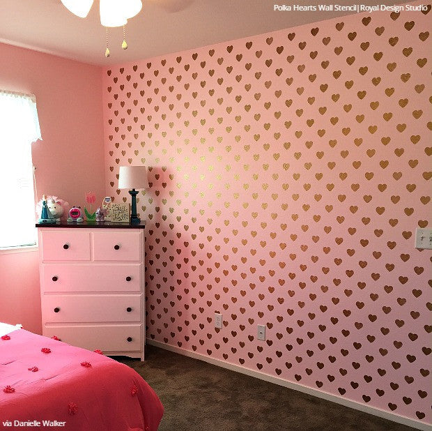 Polka Heart Wall Stencil