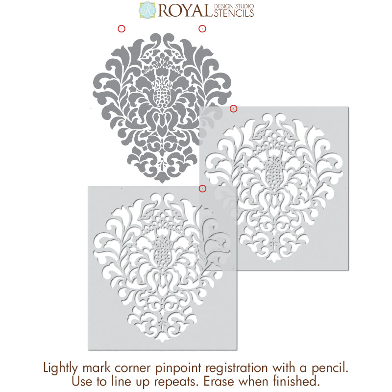 Grand Damask Wall Stencil