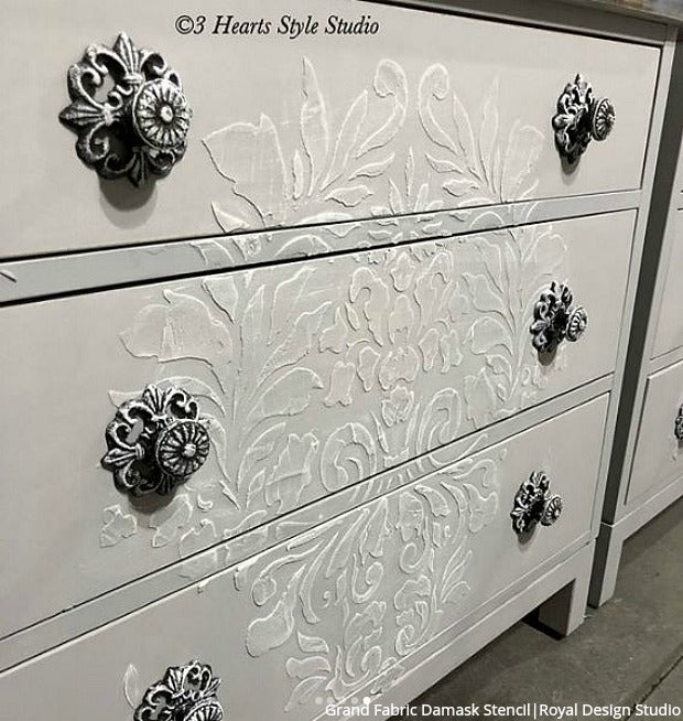 Grand Fabric Damask Wall Stencil