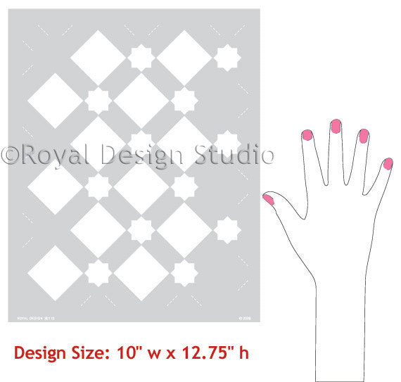 Star Diamonds Moroccan Craft Stencil.