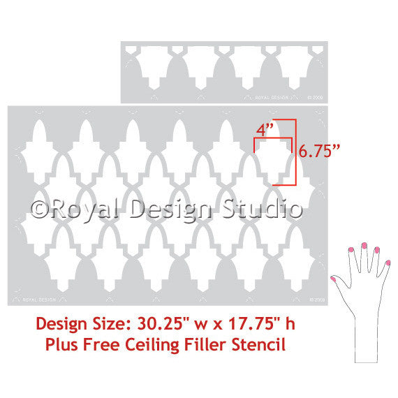 Moroccan Arches Allover Wall Stencil