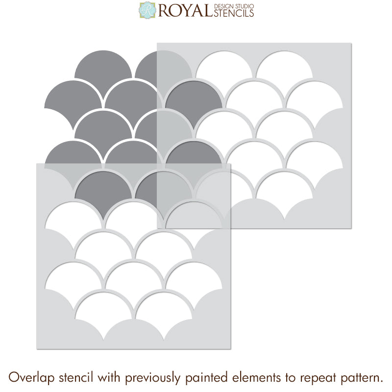 Upscaled Moroccan Scallops Stencil