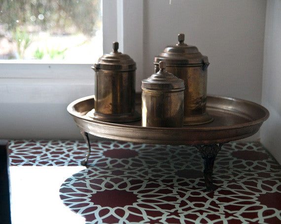Intricate Zelij Moroccan Furniture Stencil