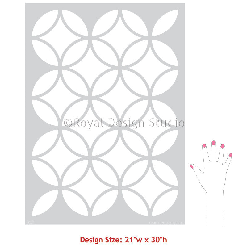 Endless Circles Lattice Moroccan Stencil
