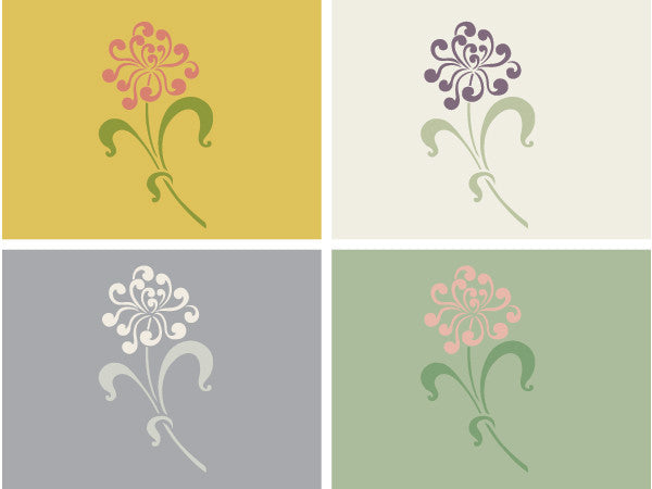 Curly Q Flower Stencil