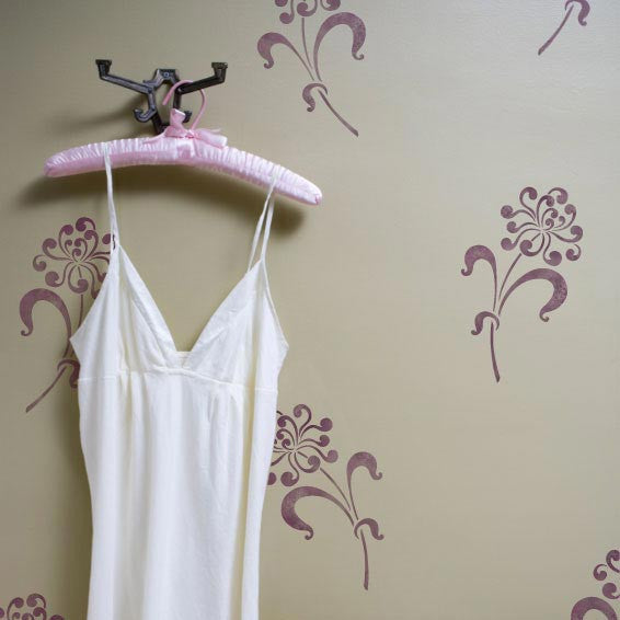 Curly Q Flower Stencil