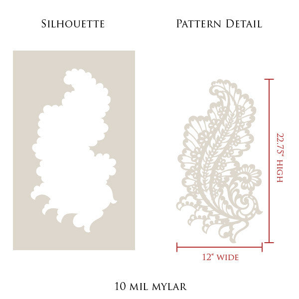 Paisley Impression Wall Stencil Set