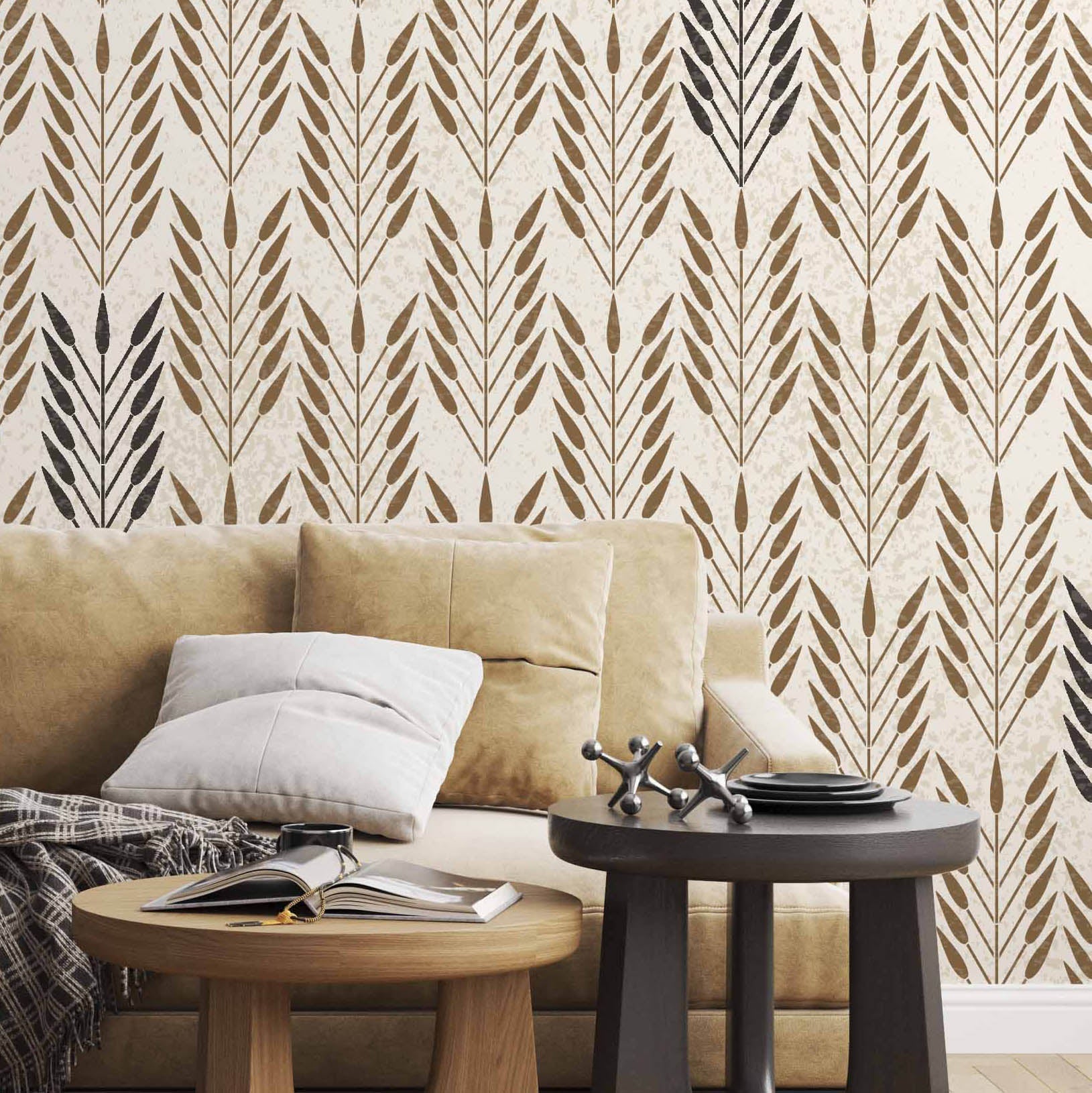 Picaya Quiver Feather Raven + Lily Wall Stencil