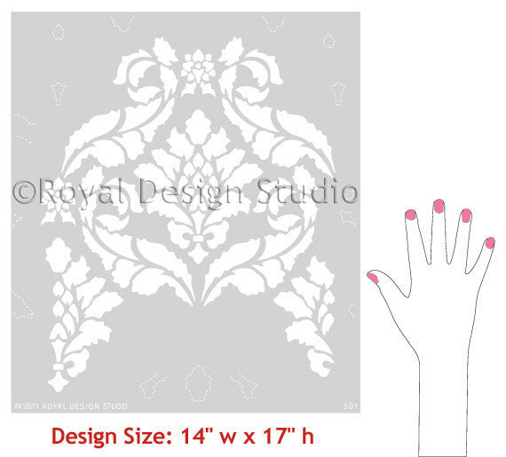 Classic Damask Christmas Stencil
