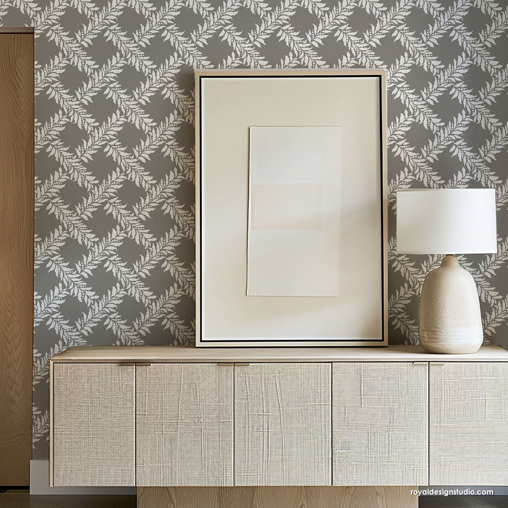 Crossed Garland Stencil