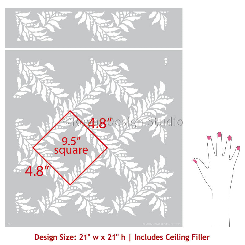 Crossed Garland Stencil