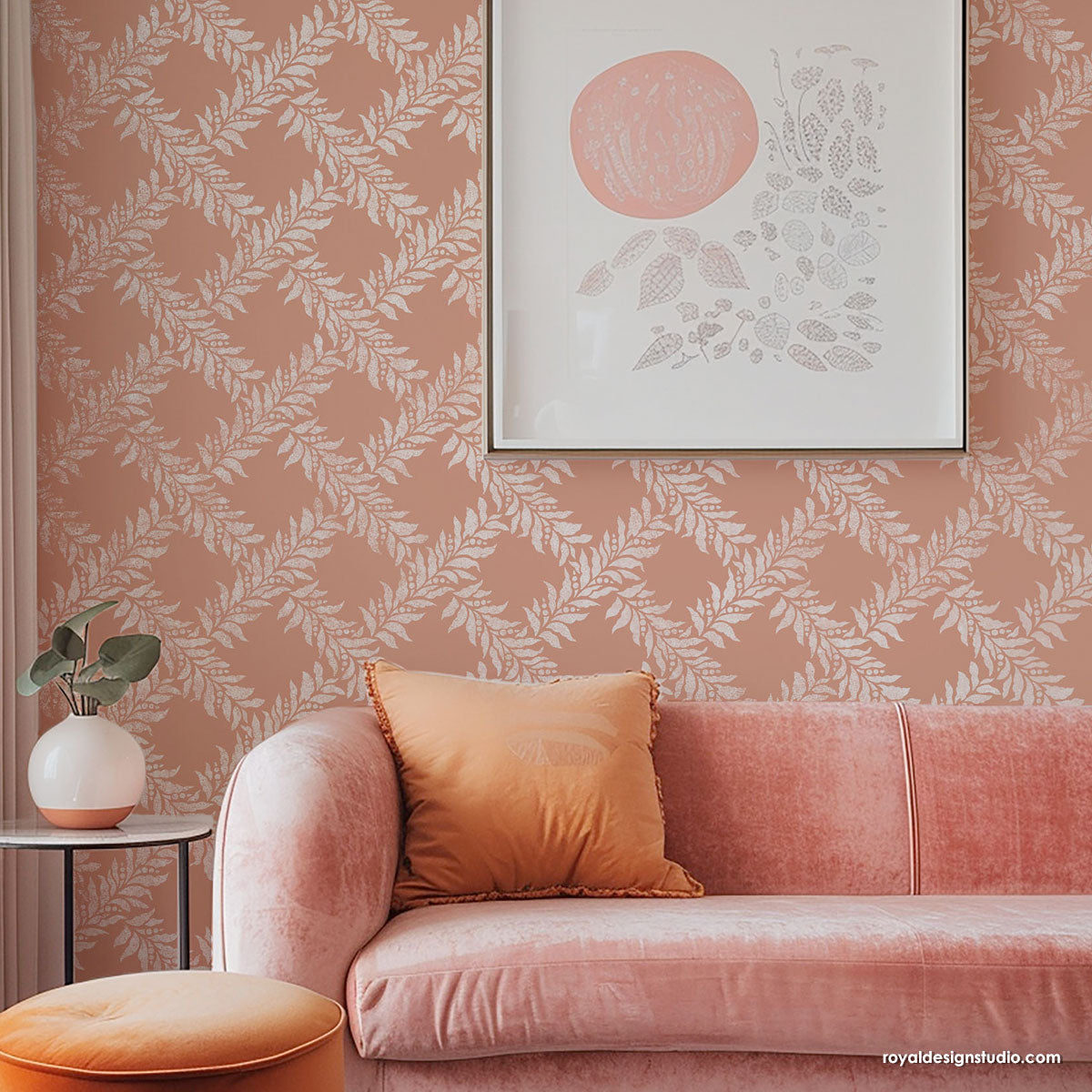 Crossed Garland Stencil