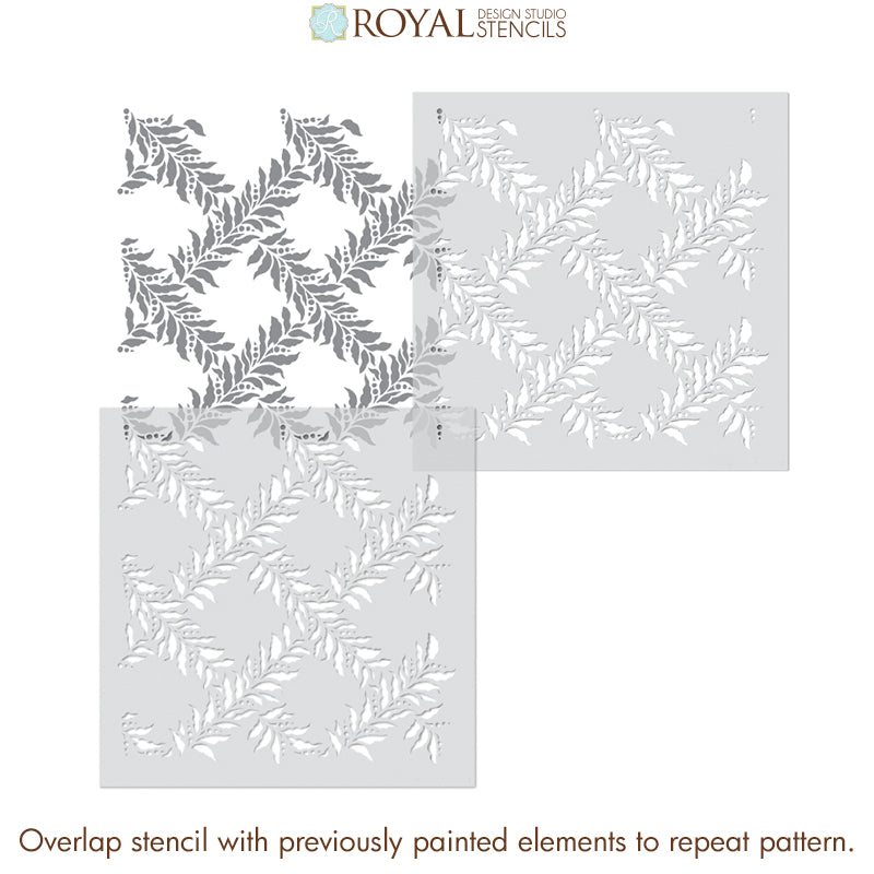 Crossed Garland Stencil