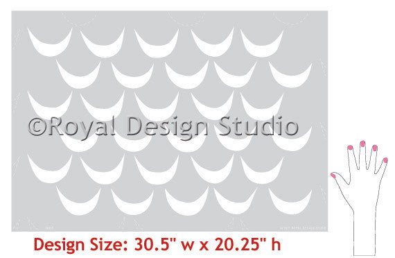 African Wave Wall Stencil
