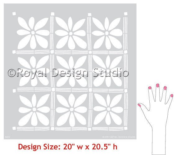 African Flower Wall Stencil