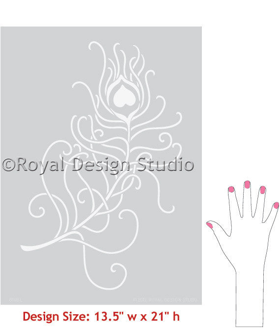 Peacock Feathers Furniture & Wall Stencils