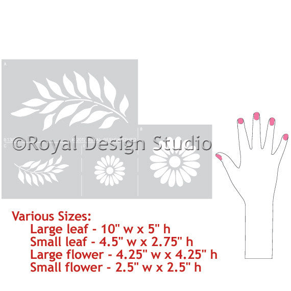 Indian Floral Inlay Stencil Set
