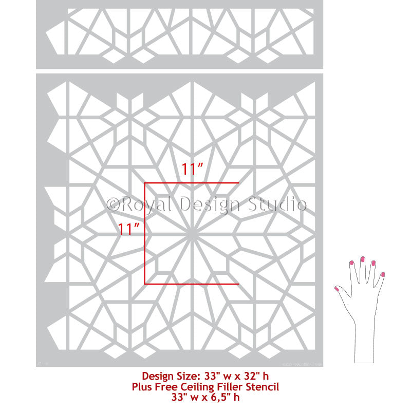 Upscaled Starry Moroccan Night Stencil