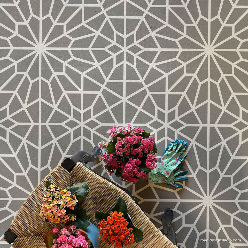 Upscaled Starry Moroccan Night Stencil