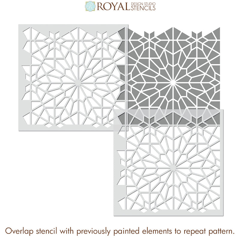 Upscaled Starry Moroccan Night Stencil
