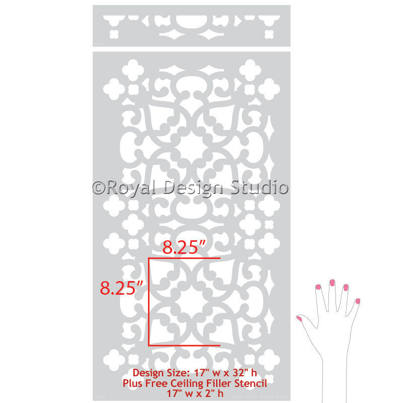 Modern Moroccan Lace Wall Stencil