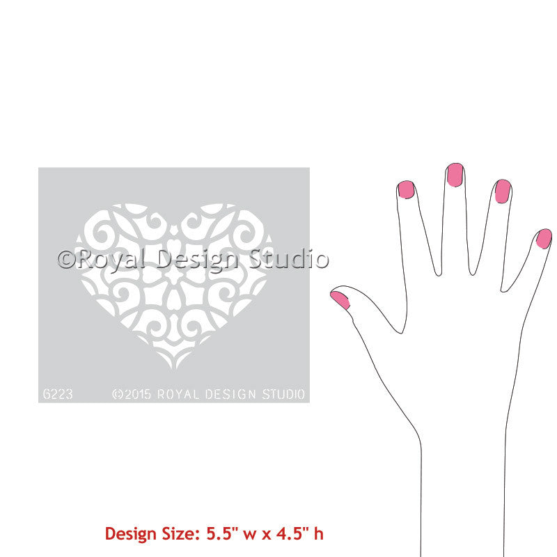 Lace Heart Wall Stencil
