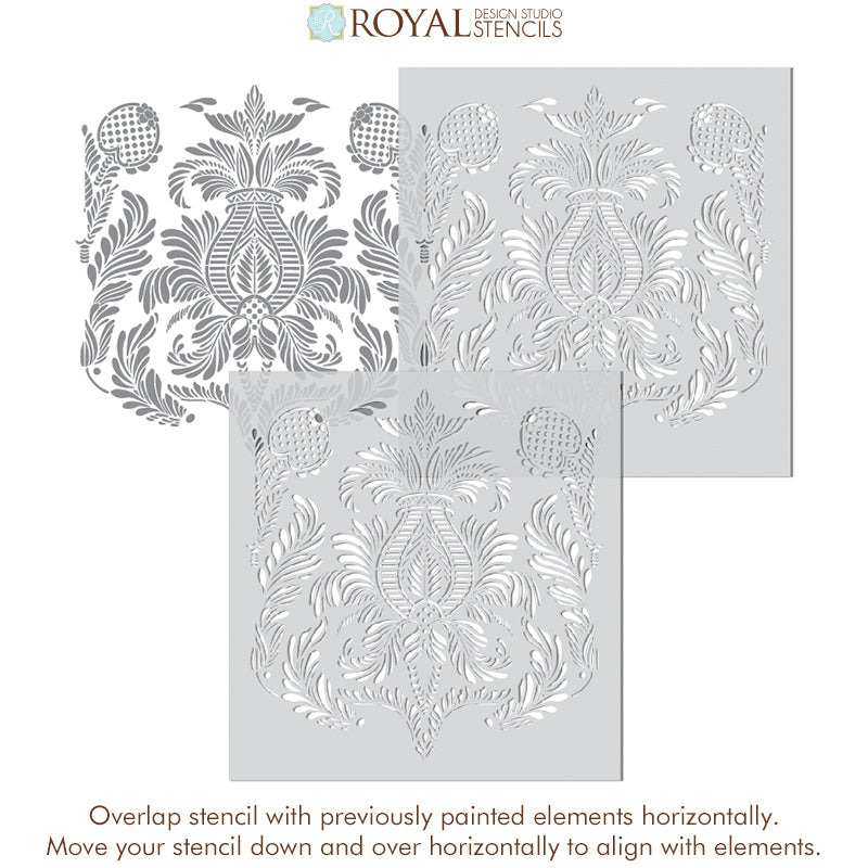 Isle of Palms Damask Wall Stencil