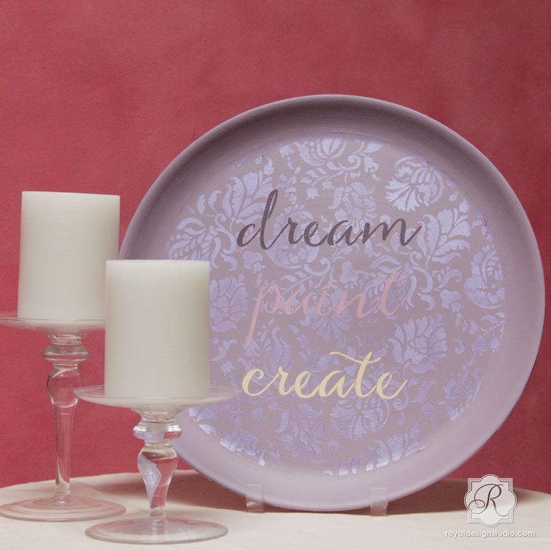 Dream, Paint, Create Script Stencil