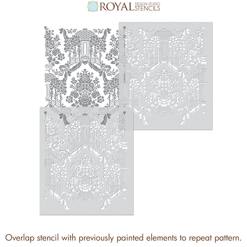 Brighton Manor Damask Wall Stencil