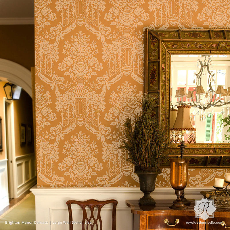 Brighton Manor Damask Wall Stencil
