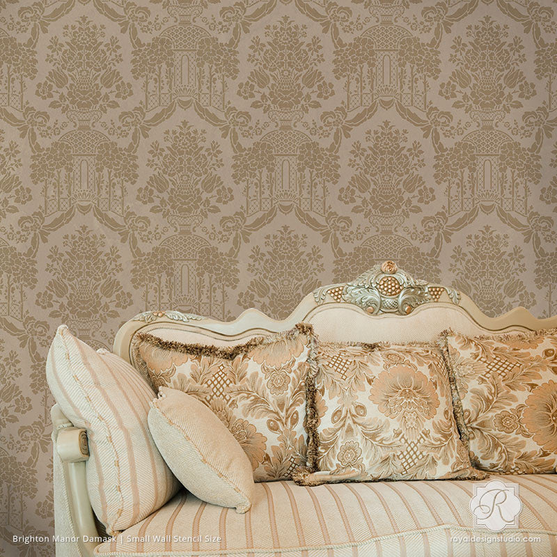 Brighton Manor Damask Wall Stencil