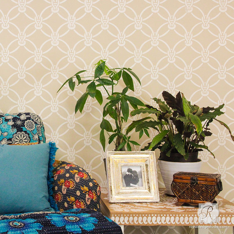 Macrame Knots Wall Stencil