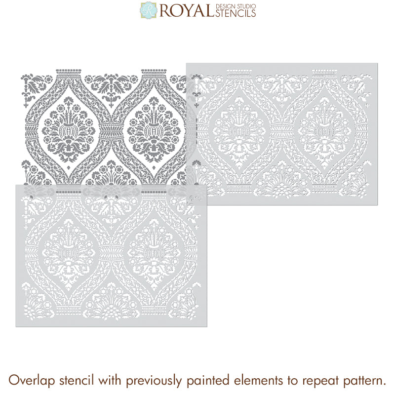 Macedonia Damask Wall Stencil