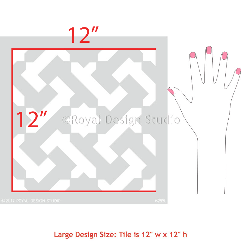 Safi Tile Stencil Large