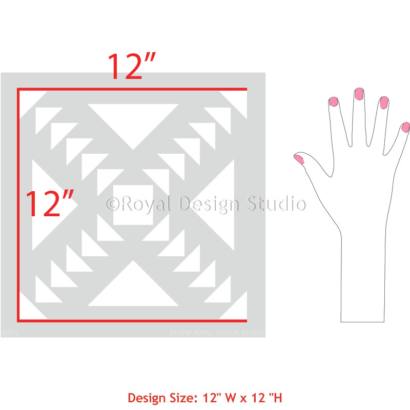 Concrete Quilt Tile Stencil