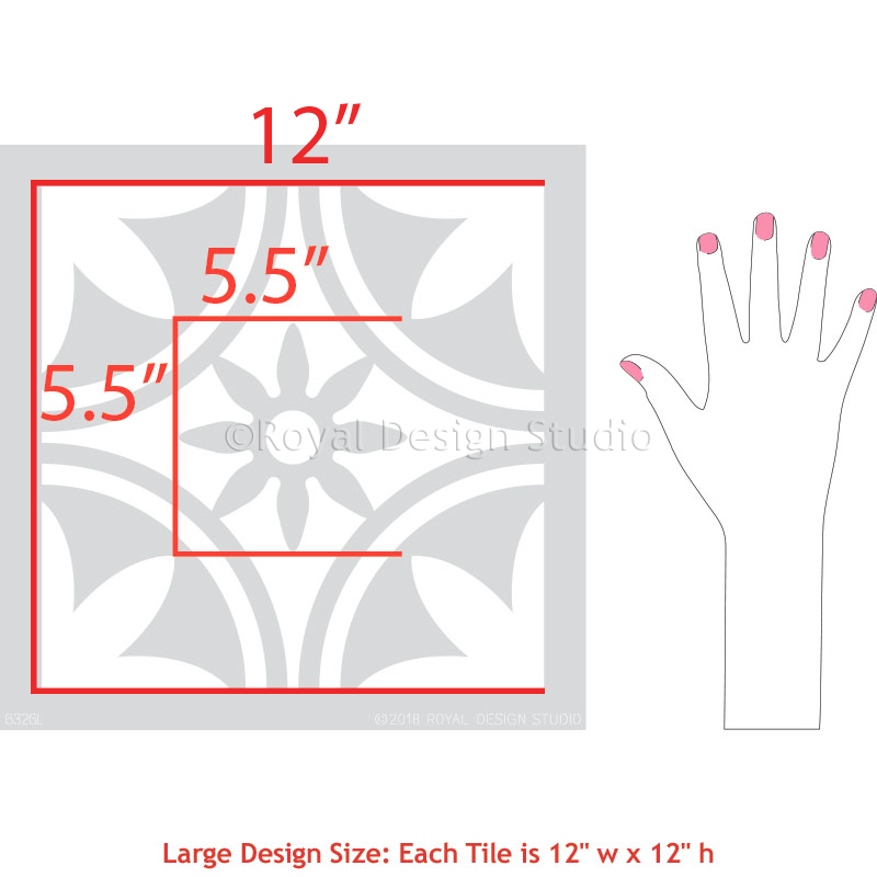 Maison Floral Tile Stencil