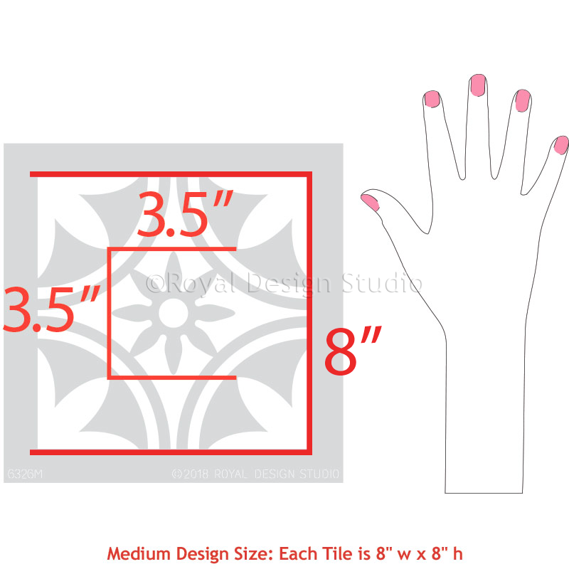 Maison Floral Tile Stencil