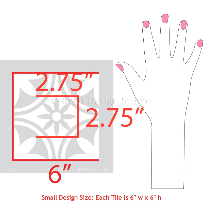 Maison Floral Tile Stencil