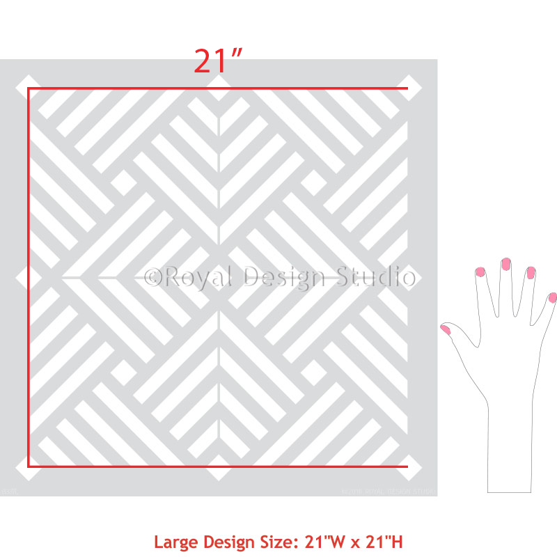 Illusion Tile Wall Stencil