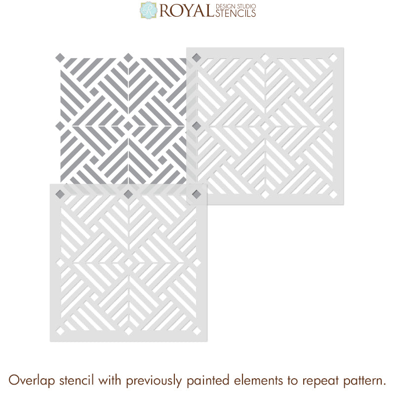 Illusion Tile Furniture Stencil