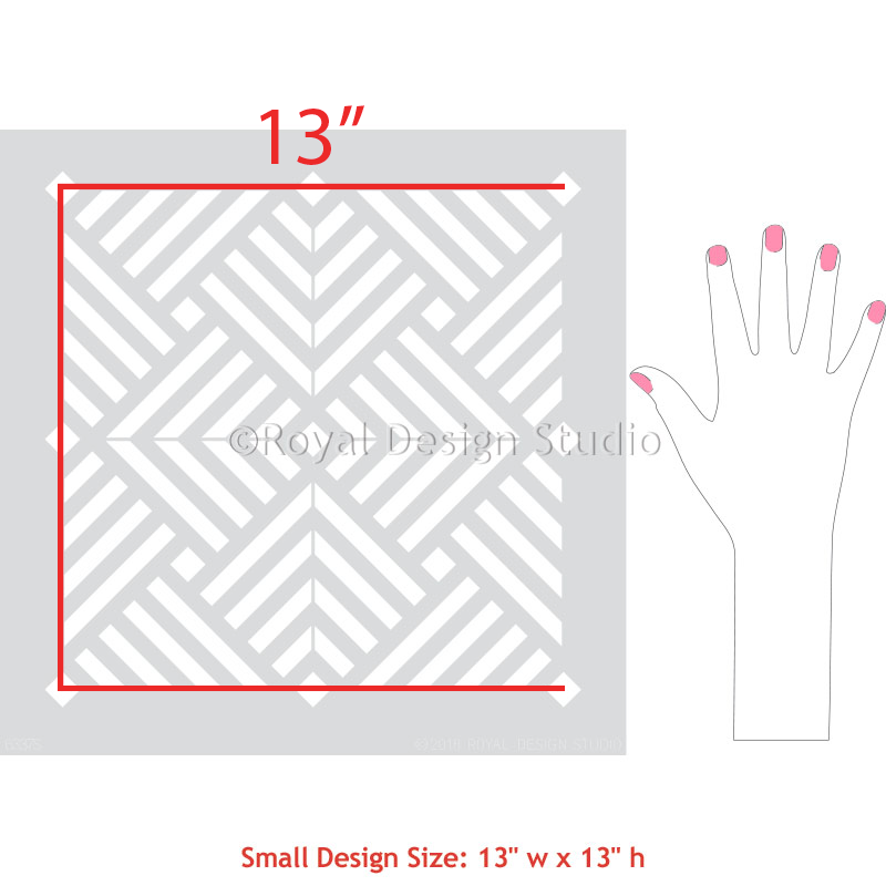 Illusion Tile Furniture Stencil