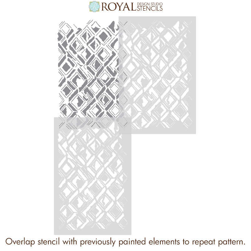 Kuba Cloth Wall Stencil