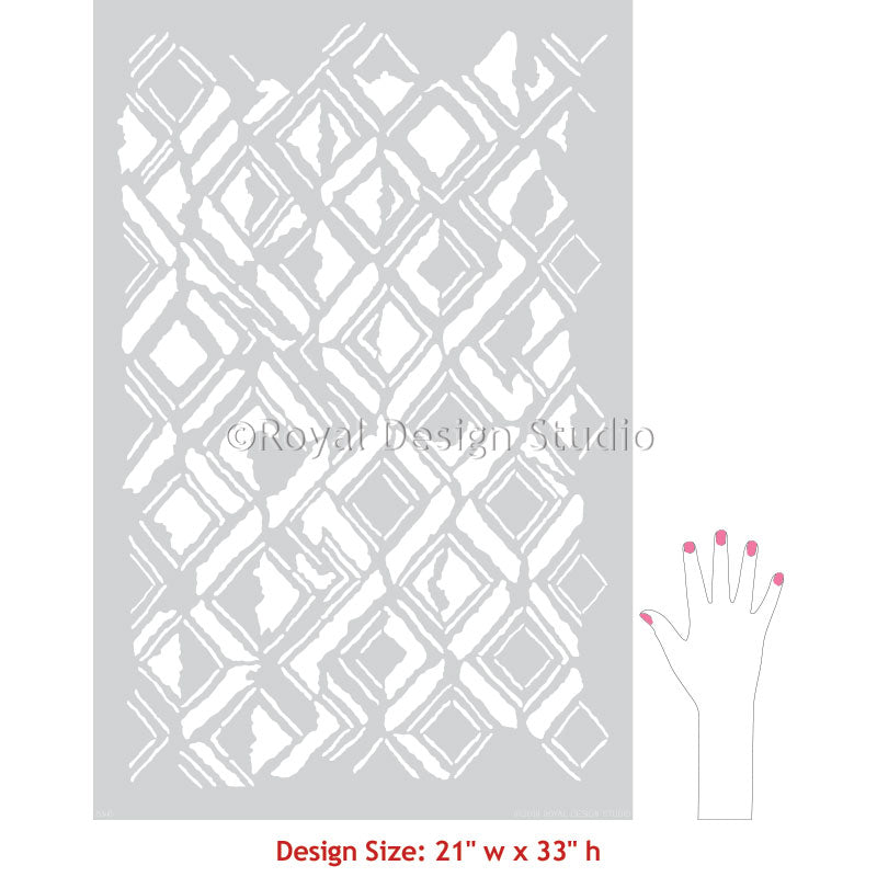 Kuba Cloth Wall Stencil