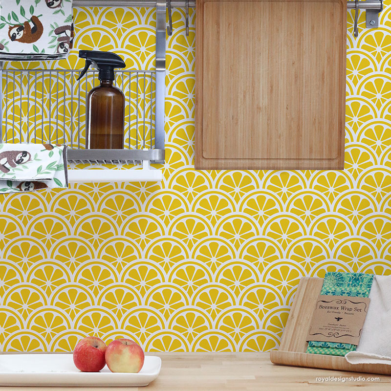 Citrus Scallops Wall Stencil