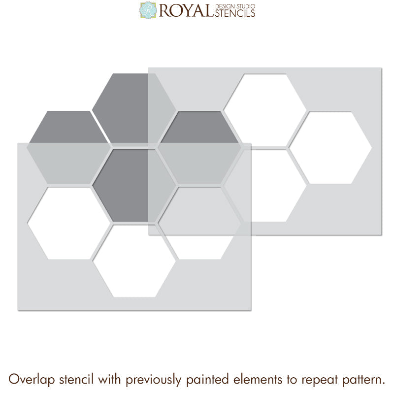 Upscaled Hexagon Tiles Stencil