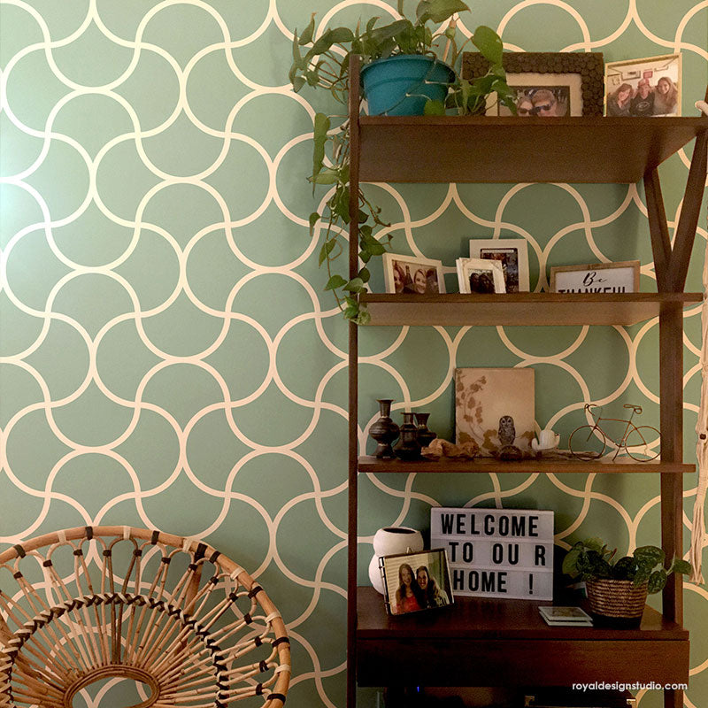 Osaka Scallops Allover Wall Stencil